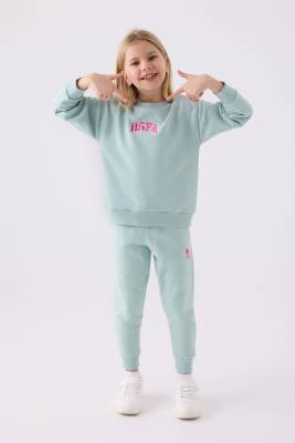 U.S. Polo Assn. - U.S. Polo Assn. 3 İplik Dokuma Kız Çocuk Pijama Takım