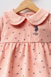 U.S. Polo Assn. 3 iplik Kalp Baskılı Kışlık Kız Bebek Elbise - 2