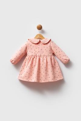 U.S. Polo Assn. 3 iplik Kalp Baskılı Kışlık Kız Bebek Elbise - 3