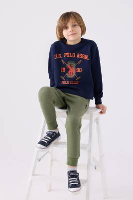 U.S. Polo Assn. - U.S. Polo Assn. 3 İplik Şardonlu Erkek Çocuk Pijama Takım