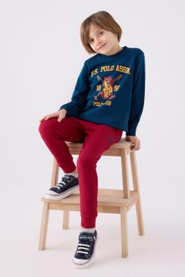 U.S. Polo Assn. 3 İplik Şardonlu Erkek Çocuk Pijama Takım - 4