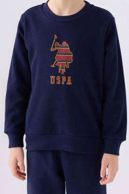 U.S. Polo Assn. 3 İplik Şardonlu Kışlık Erkek Çocuk Pijama Takım - 8