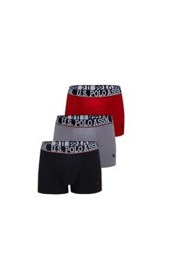 U.S. Polo Assn. 3'lü Erkek Boxer, Antrasit Bordo Siyah Erkek Boxer  %95 Pamuk/Cotton %5 Elastan/Elasthane - 1