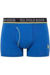 U.S. Polo Assn. 3'lü Erkek Boxer, Antrasit Saks Siyah Erkek Boxer %95 Pamuk/Cotton %5 Elastan/Elasthane - Thumbnail