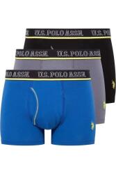 U.S. Polo Assn. 3'lü Erkek Boxer, Antrasit Saks Siyah Erkek Boxer  %95 Pamuk/Cotton %5 Elastan/Elasthane - 1