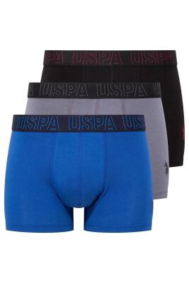 U.S. Polo Assn. 3'lü Erkek Modal Boxer, %47 modal %47 pamuk %6 likra - 5