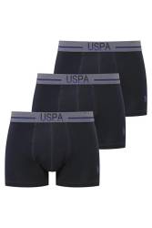 U.S. Polo Assn. 3'lü Modal Düz Renk Erkek Boxer, Likralı Erkek Boxer, %47 modal %47 pamuk, %6 elastan - Thumbnail