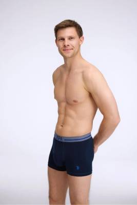 U.S. Polo Assn. 3'lü Modal Düz Renk Erkek Boxer, Likralı Erkek Boxer, %47 modal %47 pamuk, %6 elastan - 3