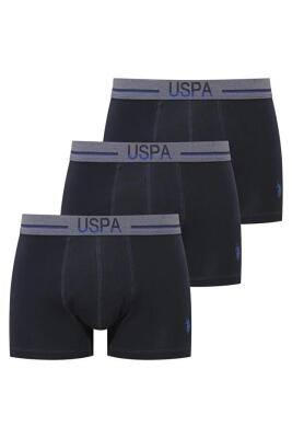 U.S. Polo Assn. 3'lü Modal Düz Renk Erkek Boxer, Likralı Erkek Boxer, %47 modal %47 pamuk, %6 elastan - 1
