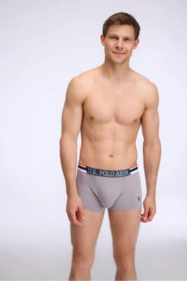 U.S. Polo Assn. 3'lü Modal Erkek Boxer, Gri Kırmızı Lacivert Erkek Boxer, %47 modal %47 pamuk, %6 elastan - 2