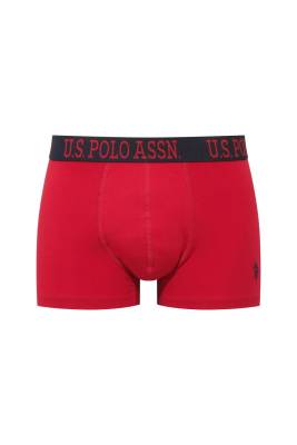 U.S. Polo Assn. 3'lü Pamuklu Likralı Erkek Boxer, Lacivert Kırmızı ve Baskılı, %95 pamuk %5 likra - 4