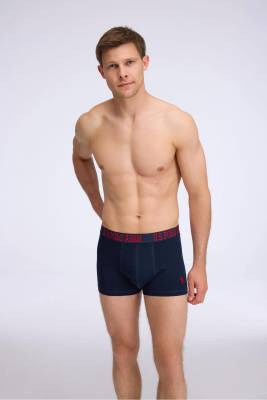U.S. Polo Assn. 3'lü Pamuklu Likralı Erkek Boxer, Lacivert Kırmızı ve Baskılı, %95 pamuk %5 likra - 5