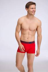 U.S. Polo Assn. 3'lü Pamuklu Likralı Erkek Boxer, Lacivert Kırmızı ve Baskılı, %95 pamuk %5 likra - 7