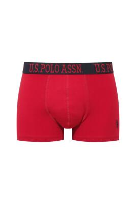 U.S. Polo Assn. 3'lü Pamuklu Likralı Erkek Boxer, Lacivert Kırmızı ve Baskılı, %95 pamuk %5 likra - 4