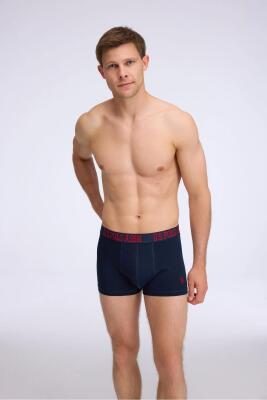 U.S. Polo Assn. 3'lü Pamuklu Likralı Erkek Boxer, Lacivert Kırmızı ve Baskılı, %95 pamuk %5 likra - 5
