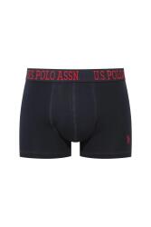 U.S. Polo Assn. 3'lü Pamuklu Likralı Erkek Boxer, Lacivert Kırmızı ve Baskılı, %95 pamuk %5 likra (1)
