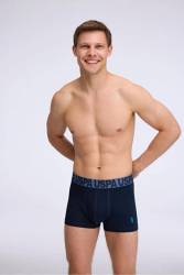 U.S. Polo Assn. 3'lü Sarı Lacivert Erkek Boxer, Sarı Lacivert Saks Erkek Boxer, %95 pamuk, %5 elastan - Thumbnail