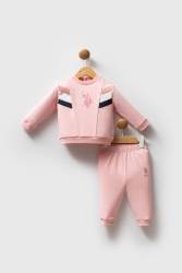 U.S. Polo Assn. Açık Pembe Kız Bebek 2 iplik alt üst takım - Thumbnail