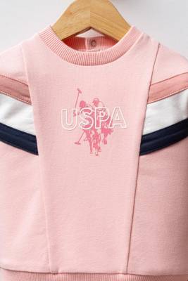 U.S. Polo Assn. - U.S. Polo Assn. Açık Pembe Kız Bebek 2 iplik alt üst takım (1)