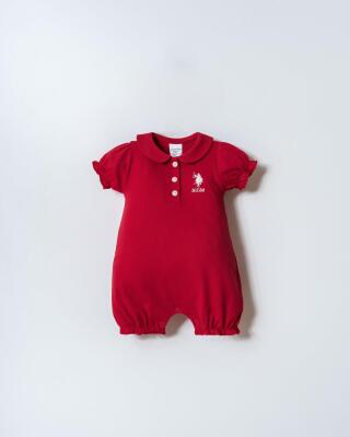 US Polo Assn. Bebek Pike Tulum %100 Pamuk – Kısa Kollu, Çıtçıtlı Yazlık Bebek Tulum - 1