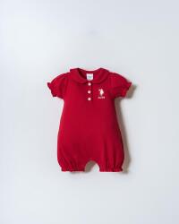 US Polo Assn. Bebek Pike Tulum %100 Pamuk – Kısa Kollu, Çıtçıtlı Yazlık Bebek Tulum - 1