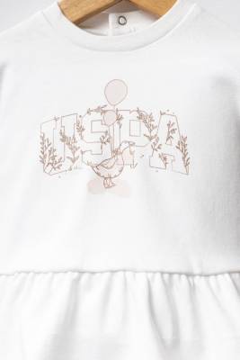 U.S. Polo Assn. - U.S. Polo Assn. Beyaz Kız Bebek Alt Üst Takım, %100 Pamuk (1)