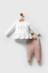 U.S. Polo Assn. Beyaz Kız Bebek Alt Üst Takım, %100 Pamuk - Thumbnail