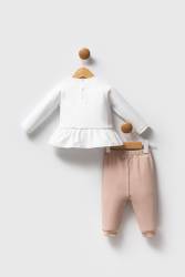 U.S. Polo Assn. Beyaz Kız Bebek Alt Üst Takım, %100 Pamuk - Thumbnail