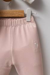 U.S. Polo Assn. Beyaz Pudra Kız Bebek 2 iplik alt üst takım - Thumbnail