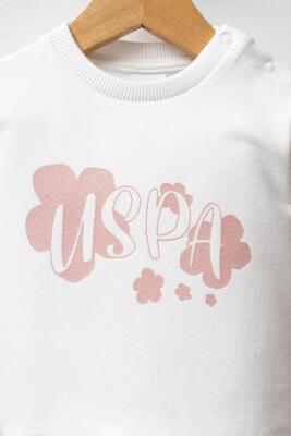 U.S. Polo Assn. Beyaz Pudra Kız Bebek 2 iplik alt üst takım - 2
