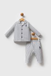 U.S. Polo Assn. Çizgili Erkek Bebek Alt Üst Takım, %100 Pamuklu - Thumbnail