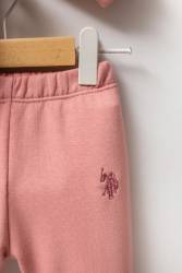 U.S. Polo Assn. Düz Renk Kız Bebek 3 iplik alt üst takım - Thumbnail