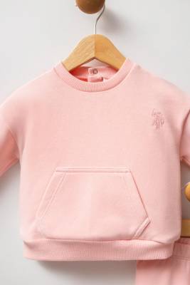 U.S. Polo Assn. - U.S. Polo Assn. Düz Renk Kız Bebek 3 iplik alt üst takım (1)