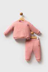 U.S. Polo Assn. Düz Renk Kız Bebek 3 iplik alt üst takım - Thumbnail