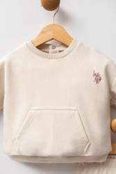 U.S. Polo Assn. Düz Renk Kız Bebek 3 iplik alt üst takım - Thumbnail