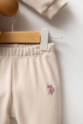 U.S. Polo Assn. Düz Renk Kız Bebek 3 iplik alt üst takım - Thumbnail