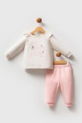 U.S. Polo Assn. Ekru Pembe Kız Bebek 2 iplik alt üst takım - 1