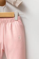 U.S. Polo Assn. Ekru Pembe Kız Bebek 2 iplik alt üst takım - 3