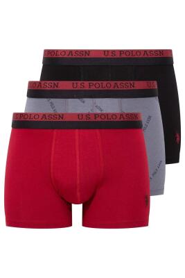 U.S. Polo Assn. Erkek 3'lü Modal Boxer, %47 modal %47 pamuk %6 likra - 1