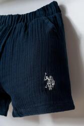 U.S. Polo Assn. Erkek Bebek %100 Pamuk Ribana T-Shirt Müslin Şort Takım Yazlık 2’li Set  (1)