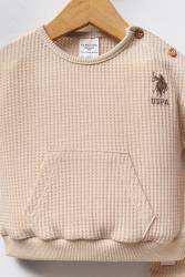 U.S. Polo Assn. Erkek Bebek %100 Pamuklu Waffle Kumaş Alt Üst Takım - Thumbnail