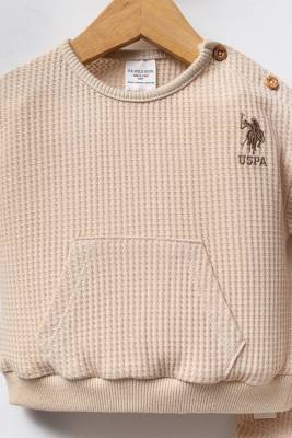 U.S. Polo Assn. - U.S. Polo Assn. Erkek Bebek %100 Pamuklu Waffle Kumaş Alt Üst Takım (1)