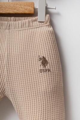 U.S. Polo Assn. Erkek Bebek %100 Pamuklu Waffle Kumaş Alt Üst Takım - 3