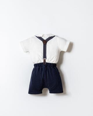 U.S. Polo Assn. Erkek Bebek 2’li Şık Takım – Poplin Gömlek & Askılı Dokuma Şort, Papyon Detaylı - 4