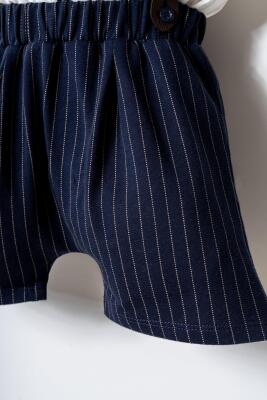 U.S. Polo Assn. Erkek Bebek 2’li Şık Takım – Poplin Gömlek & Askılı Dokuma Şort, Papyon Detaylı - 5