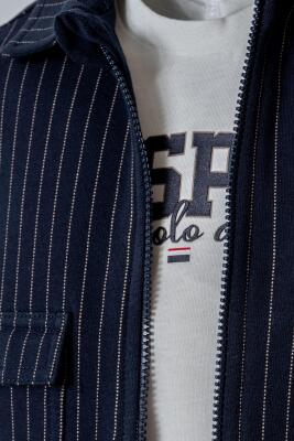 U.S. Polo Assn. Erkek Bebek 3’lü Takım Ceket T-Shirt Pantolon Günlük Bebek Takımı - 5