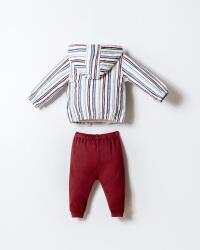 U.S. Polo Assn. Erkek Bebek 3’lü Takım Kapüşonlu Ceket Tişört Pantolon Pamuklu Bebek Takımı - 4