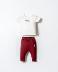 U.S. Polo Assn. Erkek Bebek 3’lü Takım Kapüşonlu Ceket Tişört Pantolon Pamuklu Bebek Takımı - 5