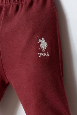 U.S. Polo Assn. Erkek Bebek 3’lü Takım Kapüşonlu Ceket Tişört Pantolon Pamuklu Bebek Takımı - 6