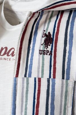 U.S. Polo Assn. Erkek Bebek 3’lü Takım Kapüşonlu Ceket Tişört Pantolon Pamuklu Bebek Takımı - 3